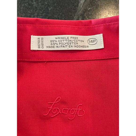 Foxcroft ladies hot pink button up blouse 14P wrinkle free cotton blend - Picture 3 of 8